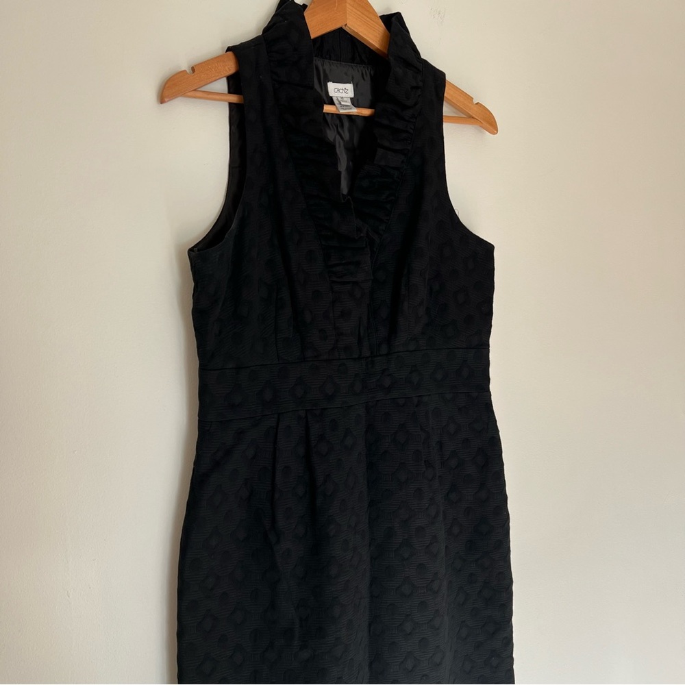 Cache Women’s Size 10 Black Ruffle Neck Dress